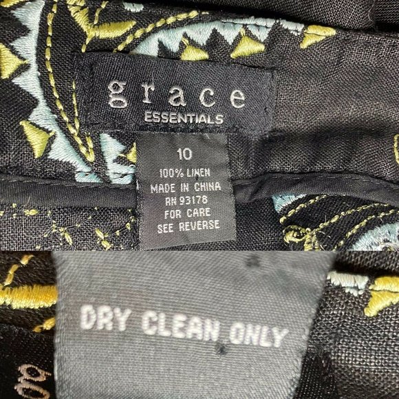 GRACE Elements Skirt Black Linen Paisley Embroider - Picture 8 of 8